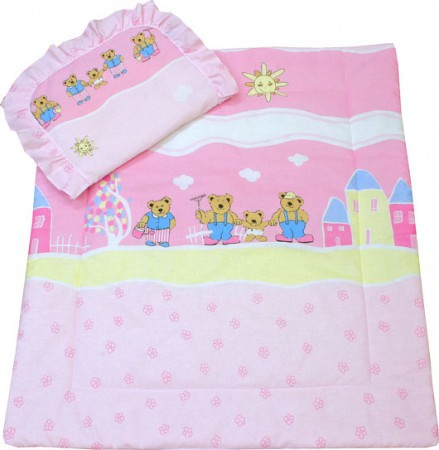 Pościel do wózka - Miasteczko różowe.